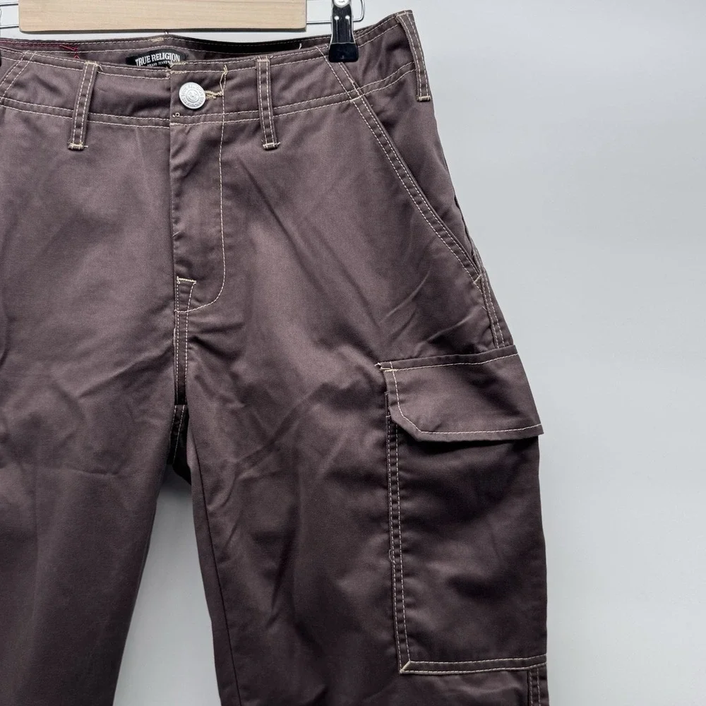 True Religion Men's Brown Bobby Cargo Pants Size 30 Street Wear Baggy NWT